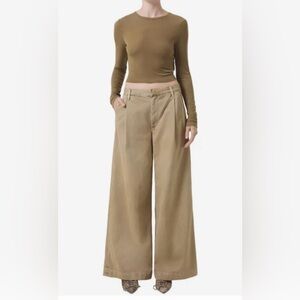 NWOT never worn Agolde Wide Leg Trousers in Khaki Brown size 26